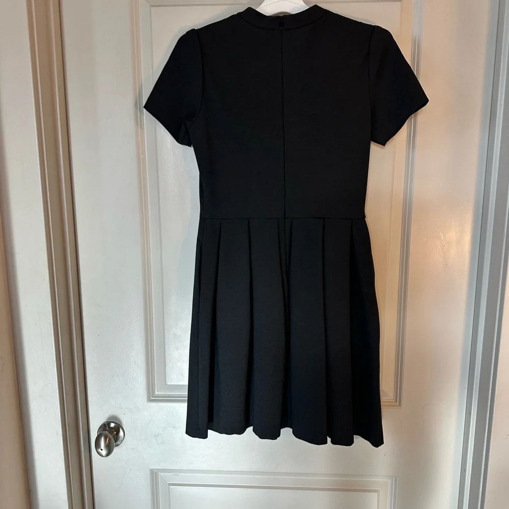 Hutch Grey Pleated Ponte Knit Fit & Flare Puff Sleeves & Pockets, Size 8 - Picture 9 of 10